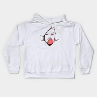 Woman Bubble Gum Kids Hoodie